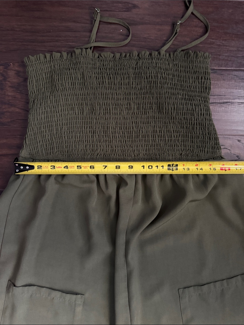 Cupshe Olive Smocked Wide-Leg Jumpsuit with Pockets - Picture 4 of 5